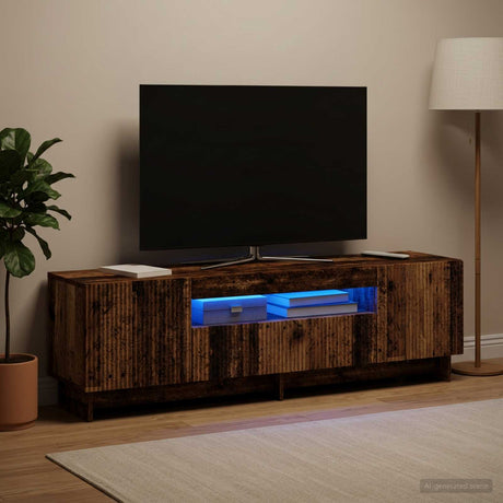 Vidaxl led tv-meubel ede 153 x 35 x 43 cm oud hout bewerkt hout
