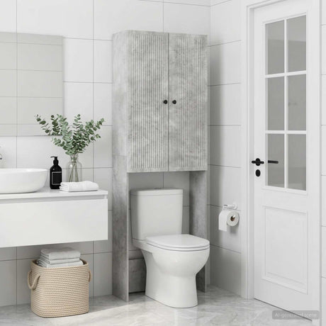 Vidaxl toiletkast ede betongrijs 66 x 25,5 x 190 cm bewerkt hout