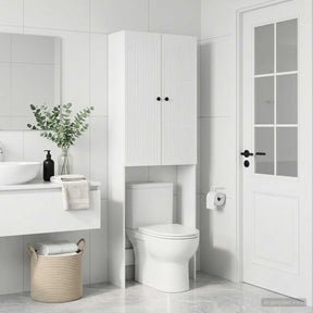 Vidaxl toiletkast ede hoogglans wit 66 x 25,5 x 190 cm bewerkt hout