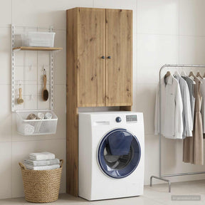 Vidaxl toiletkast ede artisanaal eiken 66 x 25,5 x 190 cm bewerkt hout