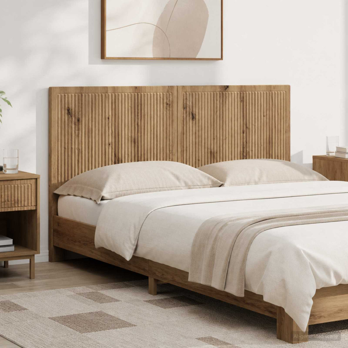 Vidaxl wandgemonteerd hoofdeinde ede artisanaal eiken bewerkt hout