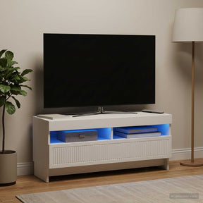 Vidaxl led tv-meubel ede 100 x 35 x 43 cm wit bewerkt hout