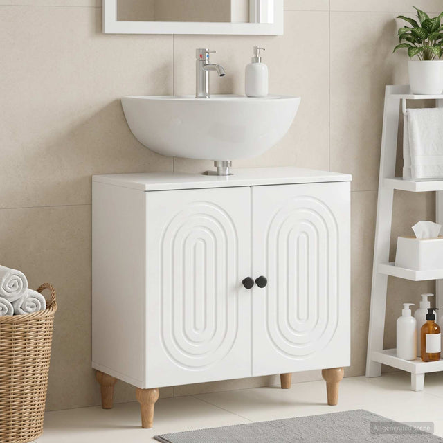 Vidaxl badkamer wastafelkast alkmaar hoogglans wit 59,5 x 31,5 x 59 cm