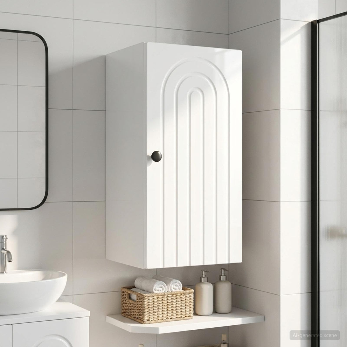 Vidaxl badkamer wandkast alkmaar hoogglans wit 30 x 31 x 59 cm