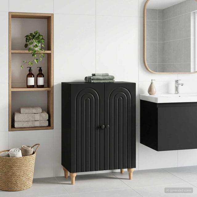 Vidaxl badkamer opbergkast alkmaar zwart 59,5 x 31 x 80 cm