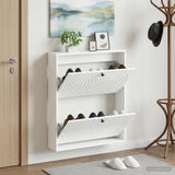 Vidaxl wandgemonteerde schoenkast alkmaar 71 x 17 x 86 cm bewerkt hout