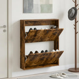 Vidaxl wandgemonteerde schoenkast alkmaar 71 x 17 x 86 cm bewerkt hout