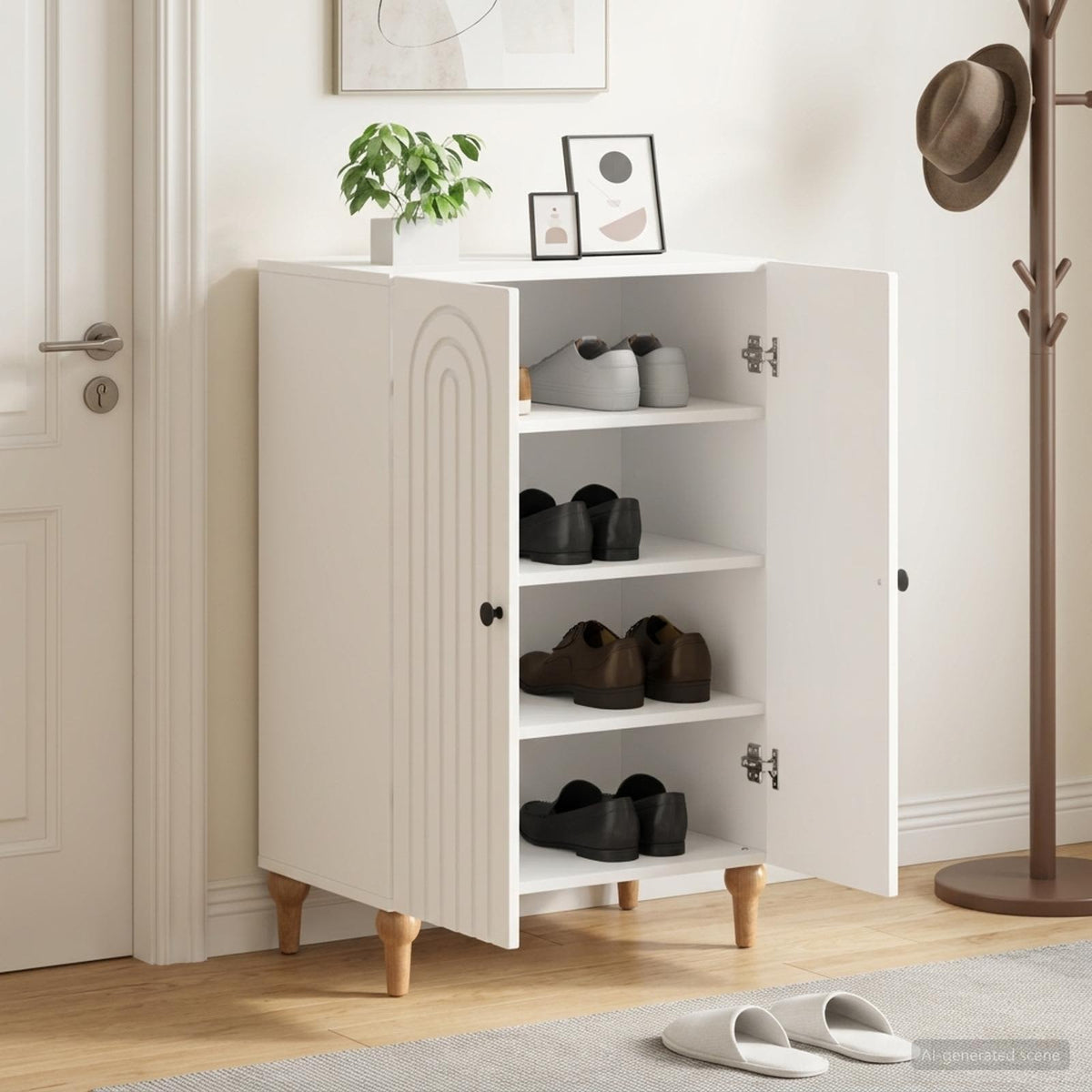 Vidaxl schoenenkast alkmaar 59,5 x 39,5 x 90 cm bewerkt hout wit