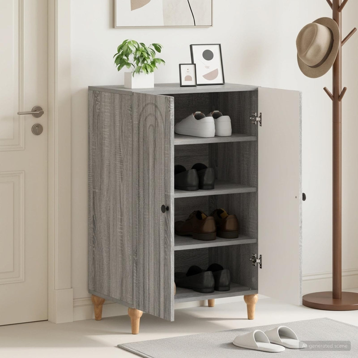 Vidaxl schoenenkast alkmaar 59,5 x 39,5 x 90 cm bewerkt hout