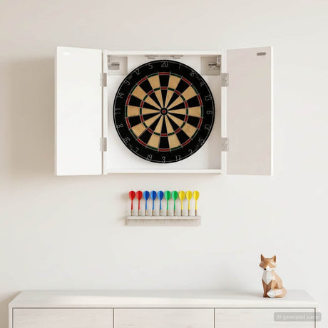 Vidaxl dartbord kabinet delft hoogglans wit 52,5 x 10,5 x 53,5 cm