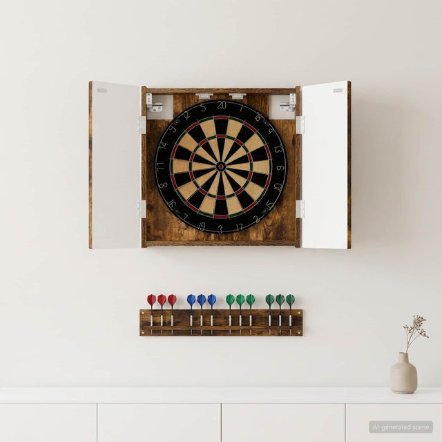 Vidaxl dartbord kabinet arnhem gerookt eiken 52,5 x 10,5 x 53,5 cm