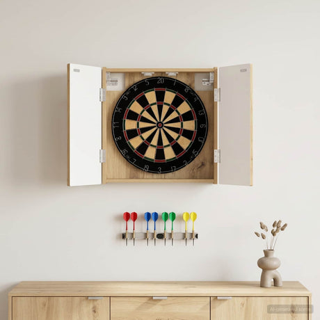 Vidaxl dartbord kabinet alkmaar artisanaal eiken 52,5 x 10,5 x 53,5 cm