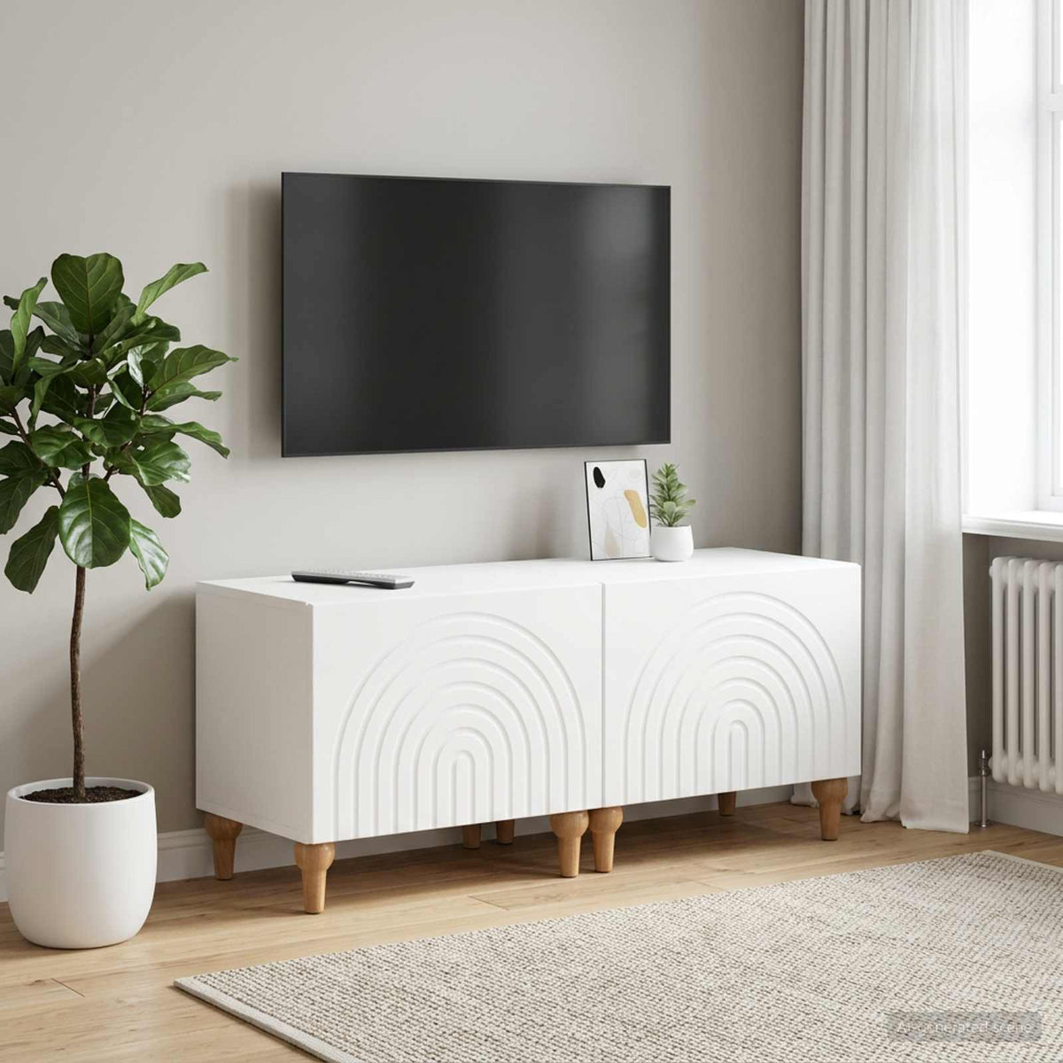 Vidaxl tv-meubel wit bewerkt hout