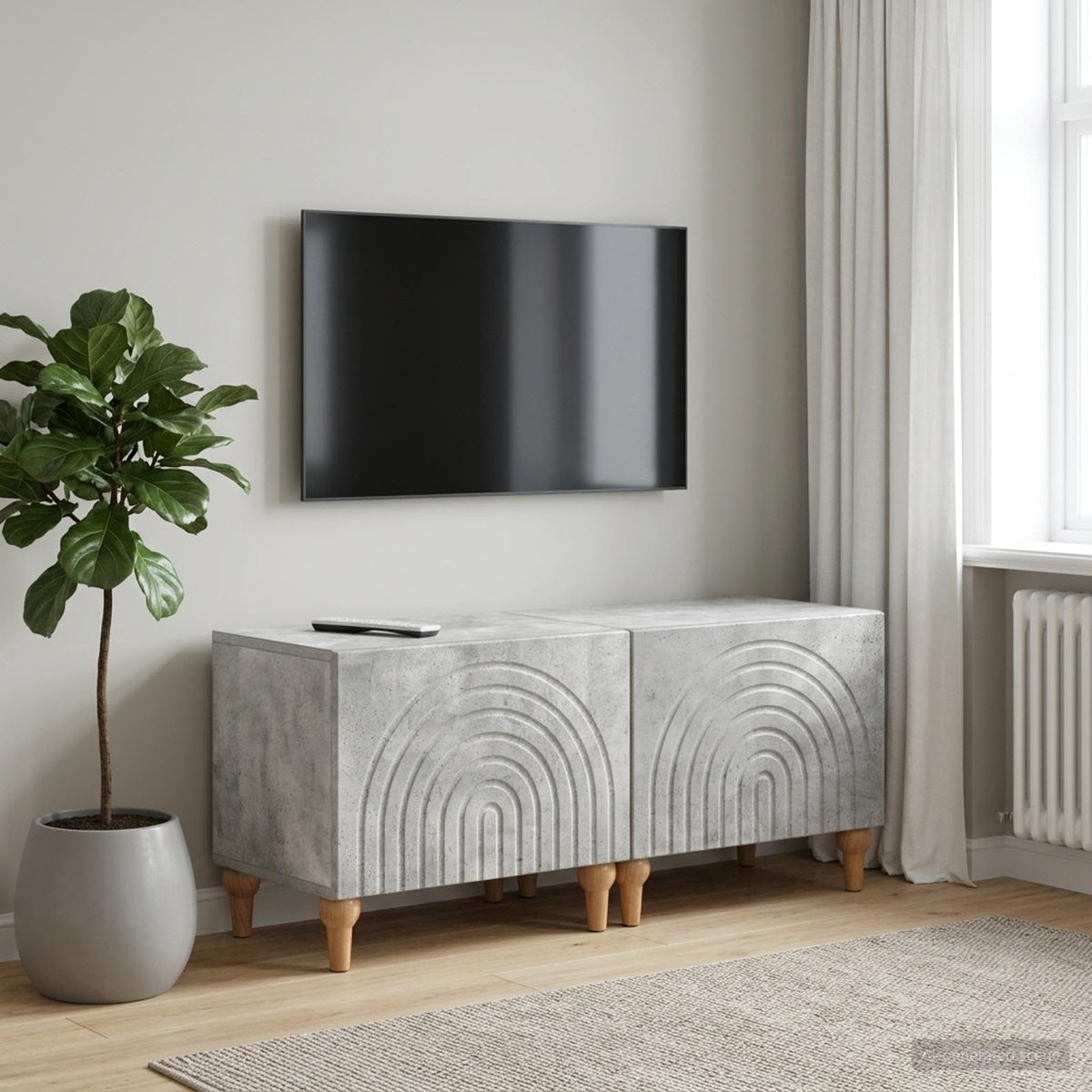 Vidaxl tv-meubel betongrijs bewerkt hout