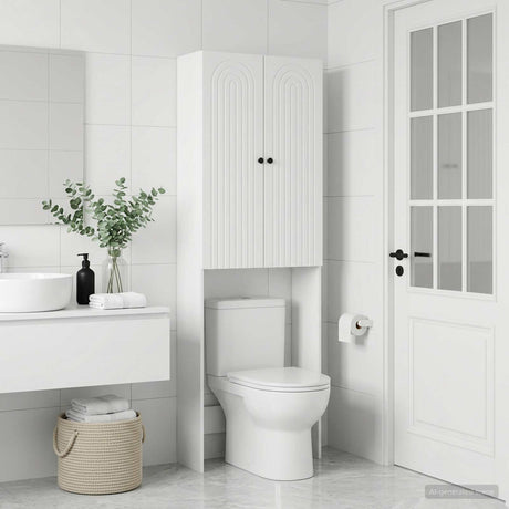 Vidaxl toiletkast alkmaar wit 66 x 25,5 x 190 cm bewerkt hout