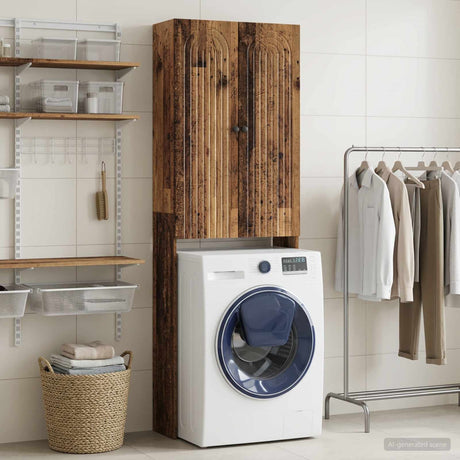 Vidaxl toiletkast alkmaar oud hout 66 x 25,5 x 190 cm bewerkt hout