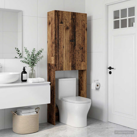 Vidaxl toiletkast alkmaar oud hout 66 x 25,5 x 190 cm bewerkt hout