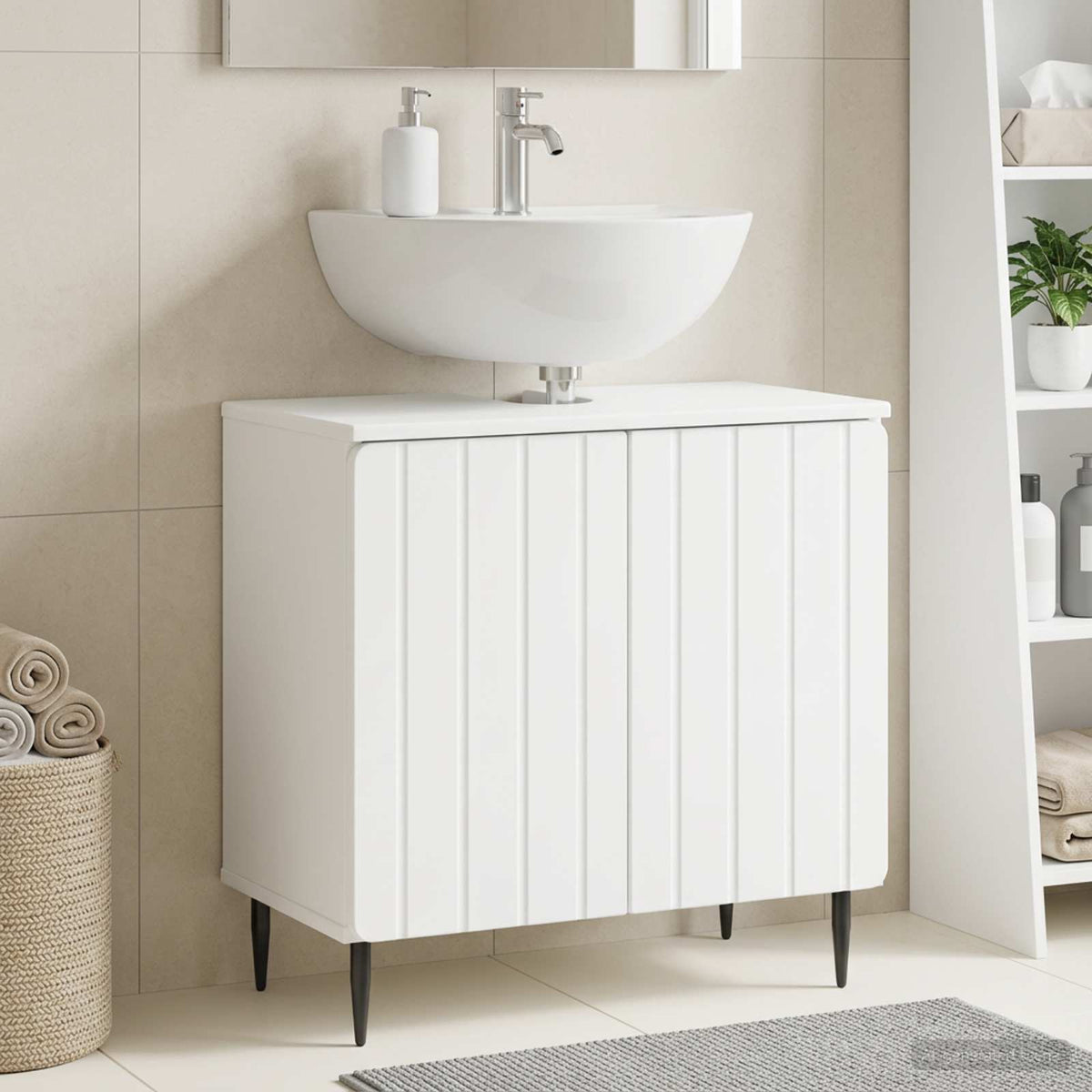 Vidaxl badkamer wastafelkast zwolle wit 59,5 x 31,5 x 59 cm