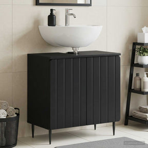 Vidaxl badkamer wastafelkast zwolle zwart 59,5 x 31,5 x 59 cm