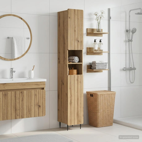 Vidaxl badkamerkast met open plank zwolle artisanaal eiken