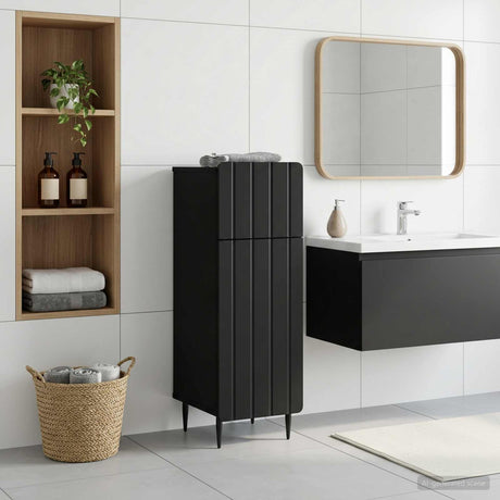 Vidaxl badkamer opbergkast zwolle zwart 30 x 31 x 79,5 cm bewerkt hout