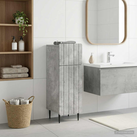 Vidaxl badkamer opbergkast zwolle betongrijs 30 x 31 x 79,5 cm