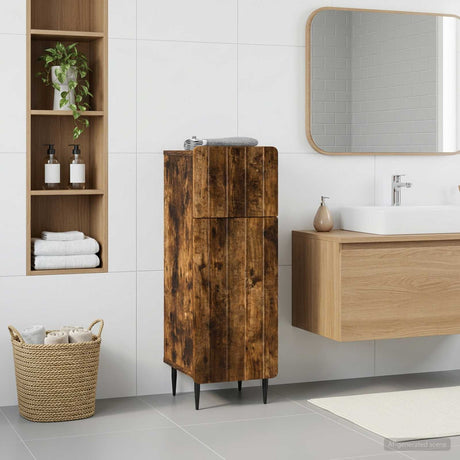 Vidaxl badkamer opbergkast zwolle gerookt eiken 30 x 31 x 79,5 cm