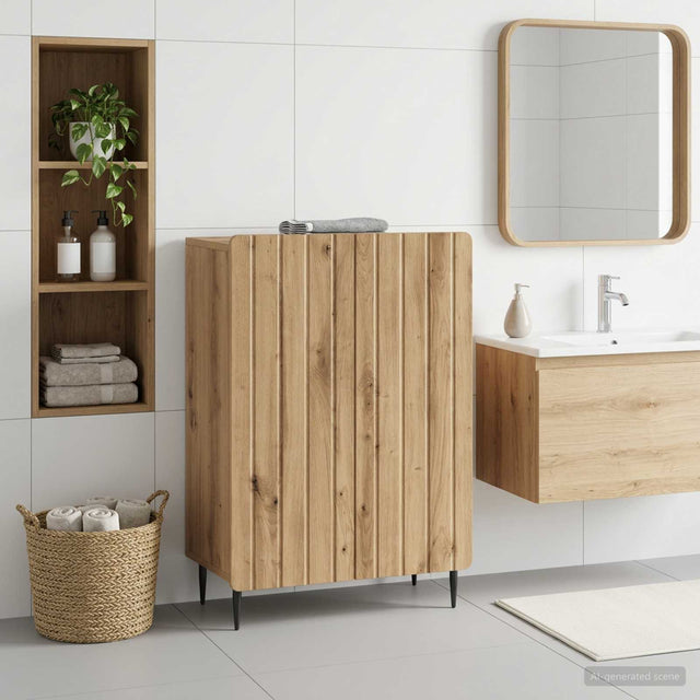 Vidaxl badkamer opbergkast zwolle artisanaal eiken 59,5 x 31 x 79,5 cm