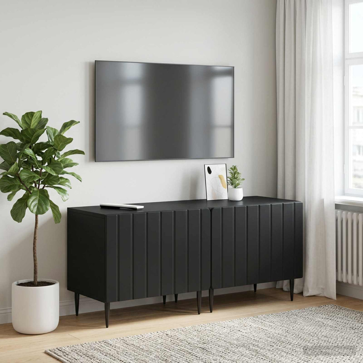 Vidaxl tv-meubel zwart bewerkt hout