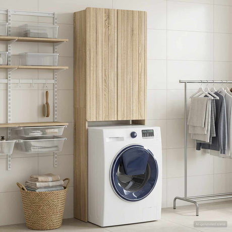 Vidaxl toiletkast zwolle sonoma eiken 66 x 25,5 x 190 cm bewerkt hout