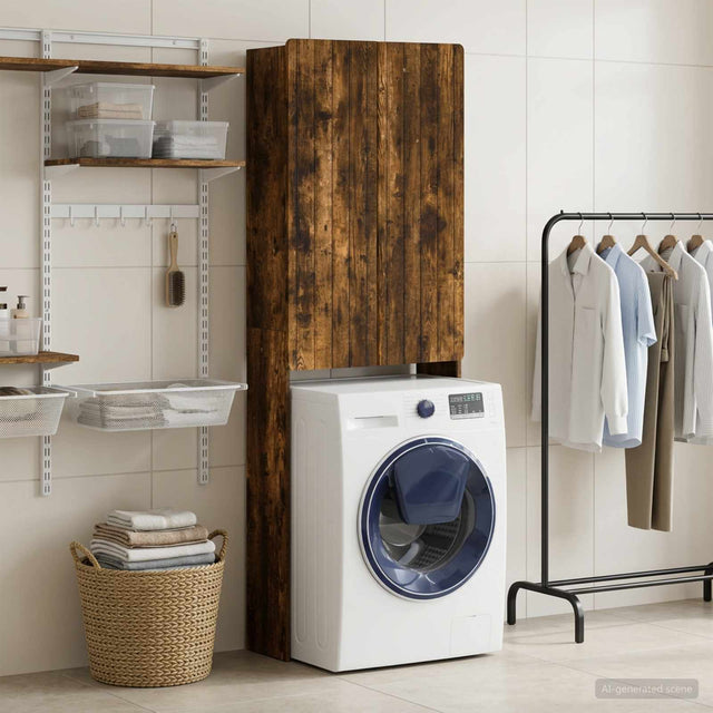 Vidaxl toiletkast zwolle gerookt eiken 66 x 25,5 x 190 cm bewerkt hout