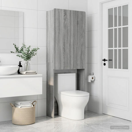 Vidaxl toiletkast zwolle grijs sonoma 66 x 25,5 x 190 cm bewerkt hout