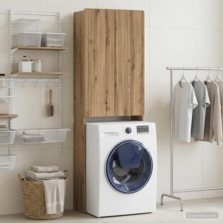 Vidaxl toiletkast zwolle artisanaal eiken 66 x 25,5 x 190 cm