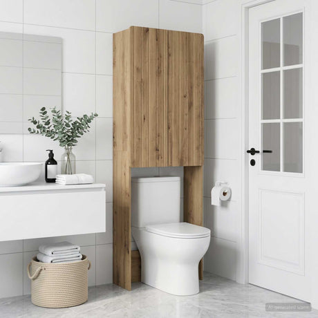 Vidaxl toiletkast zwolle artisanaal eiken 66 x 25,5 x 190 cm