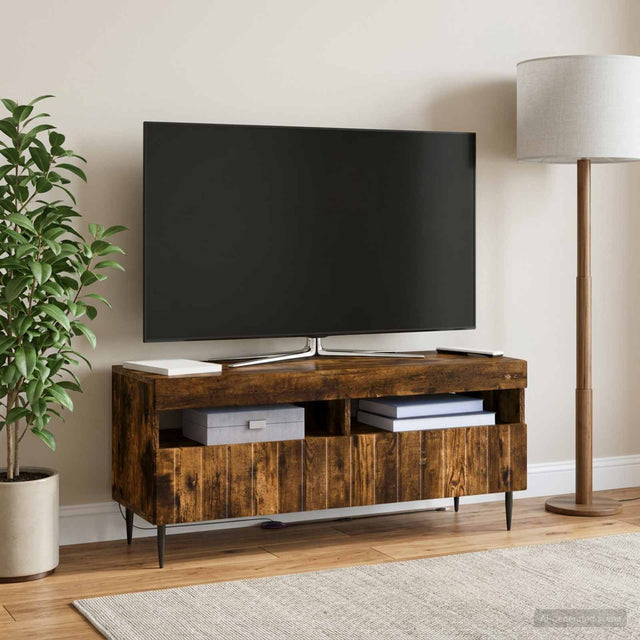 Vidaxl led tv-meubel zwolle 100 x 35 x 43 cm gerookt eiken