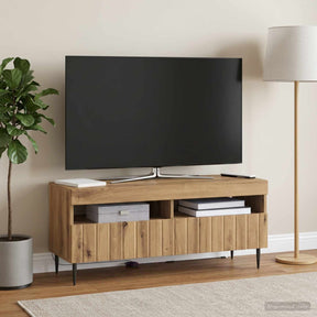 Vidaxl led tv-meubel zwolle 100 x 35 x 43 cm artisanaal eiken