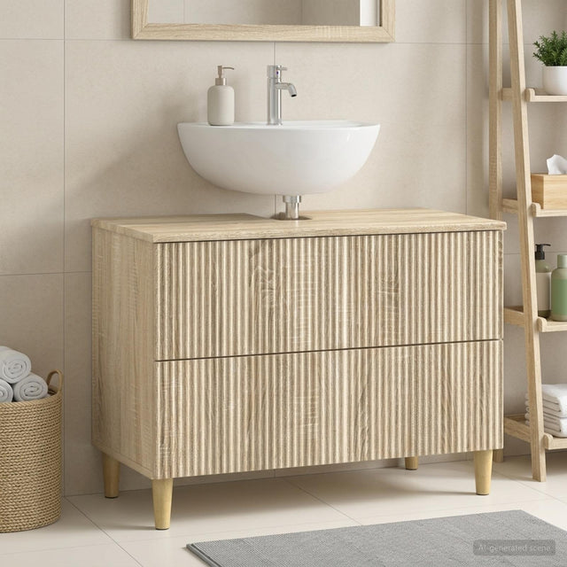 Vidaxl badkamer wastafelkast arnhem sonoma eiken 82 x 41 x 59 cm