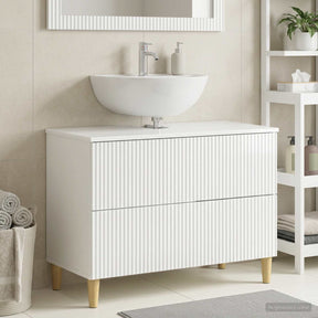 Vidaxl badkamer wastafelkast arnhem hoogglans wit 82 x 41 x 59 cm