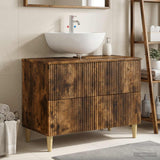 Vidaxl badkamer wastafelkast arnhem gerookt eiken 82 x 41 x 59 cm