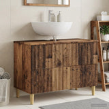 Vidaxl badkamer wastafelkast arnhem oud hout 82 x 41 x 59 cm