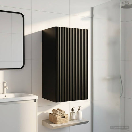 Vidaxl badkamer wandkast arnhem zwart 30 x 31 x 59 cm bewerkt hout