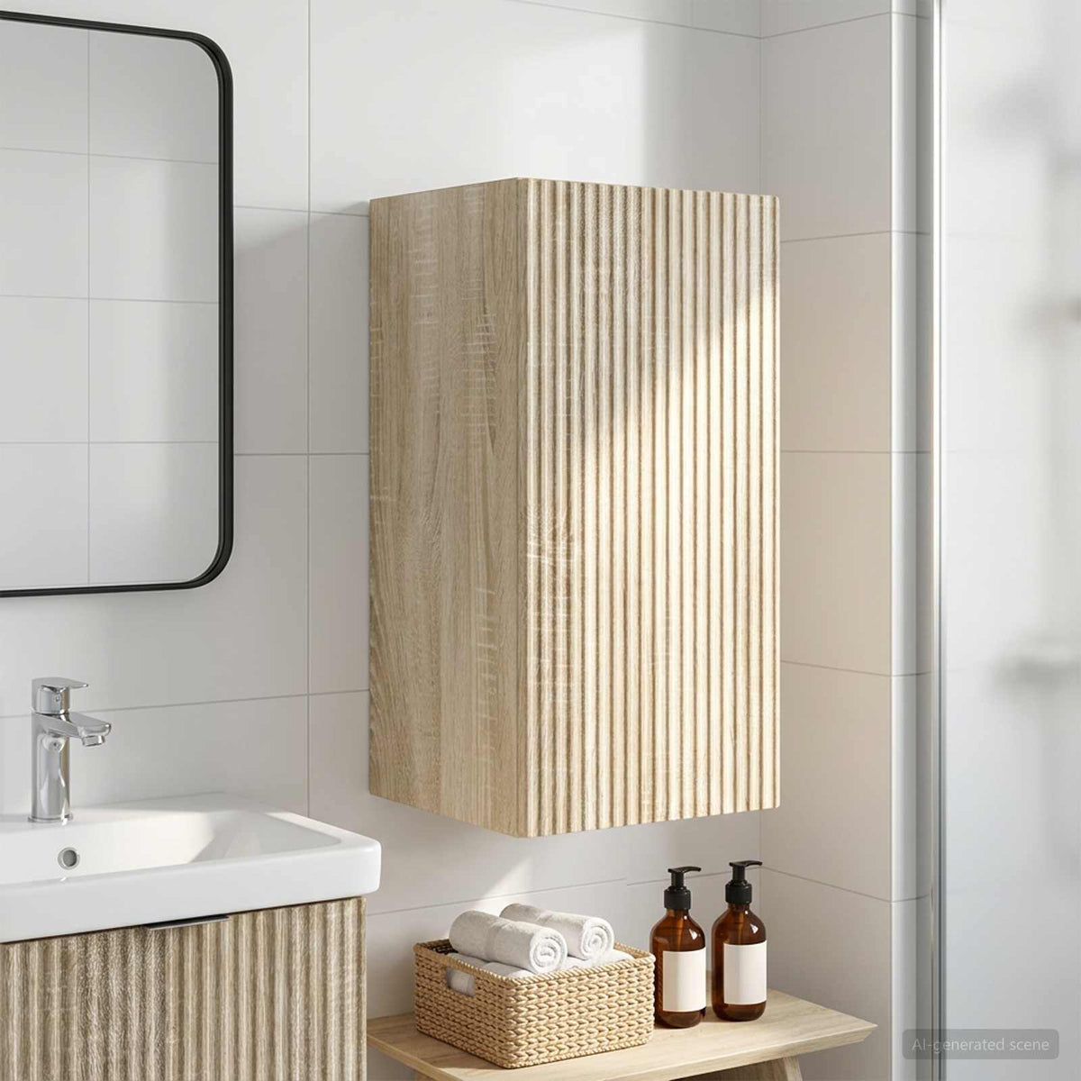 Vidaxl badkamer wandkast arnhem sonoma eiken 30 x 31 x 59 cm