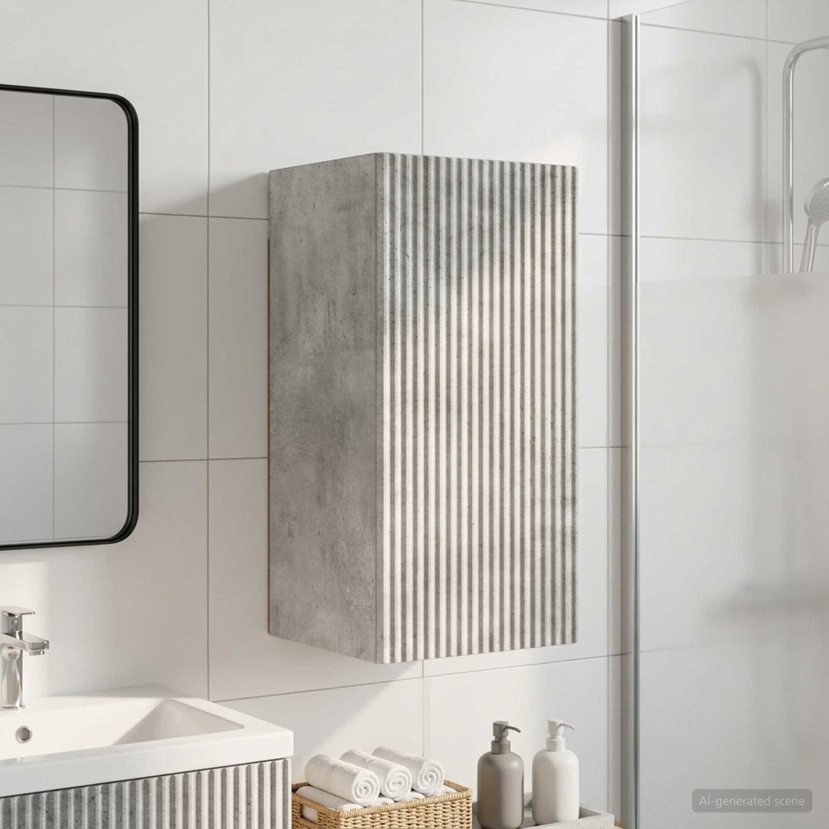 Vidaxl badkamer wandkast arnhem betongrijs 30 x 31 x 59 cm