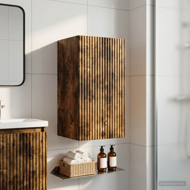 Vidaxl badkamer wandkast arnhem gerookt eiken 30 x 31 x 59 cm
