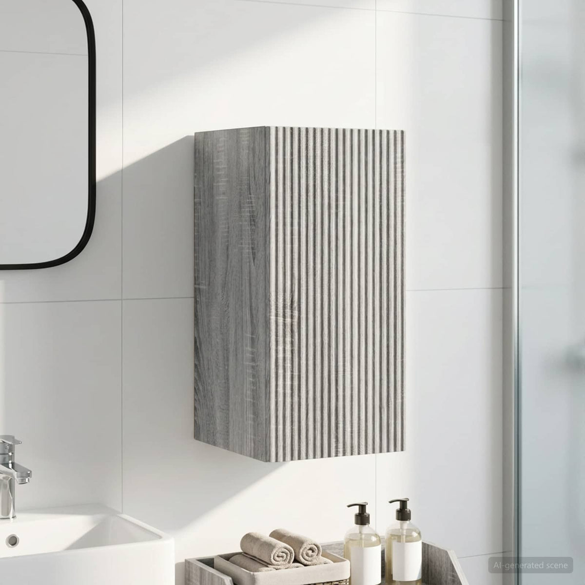 Vidaxl badkamer wandkast arnhem grijs sonoma 30 x 31 x 59 cm