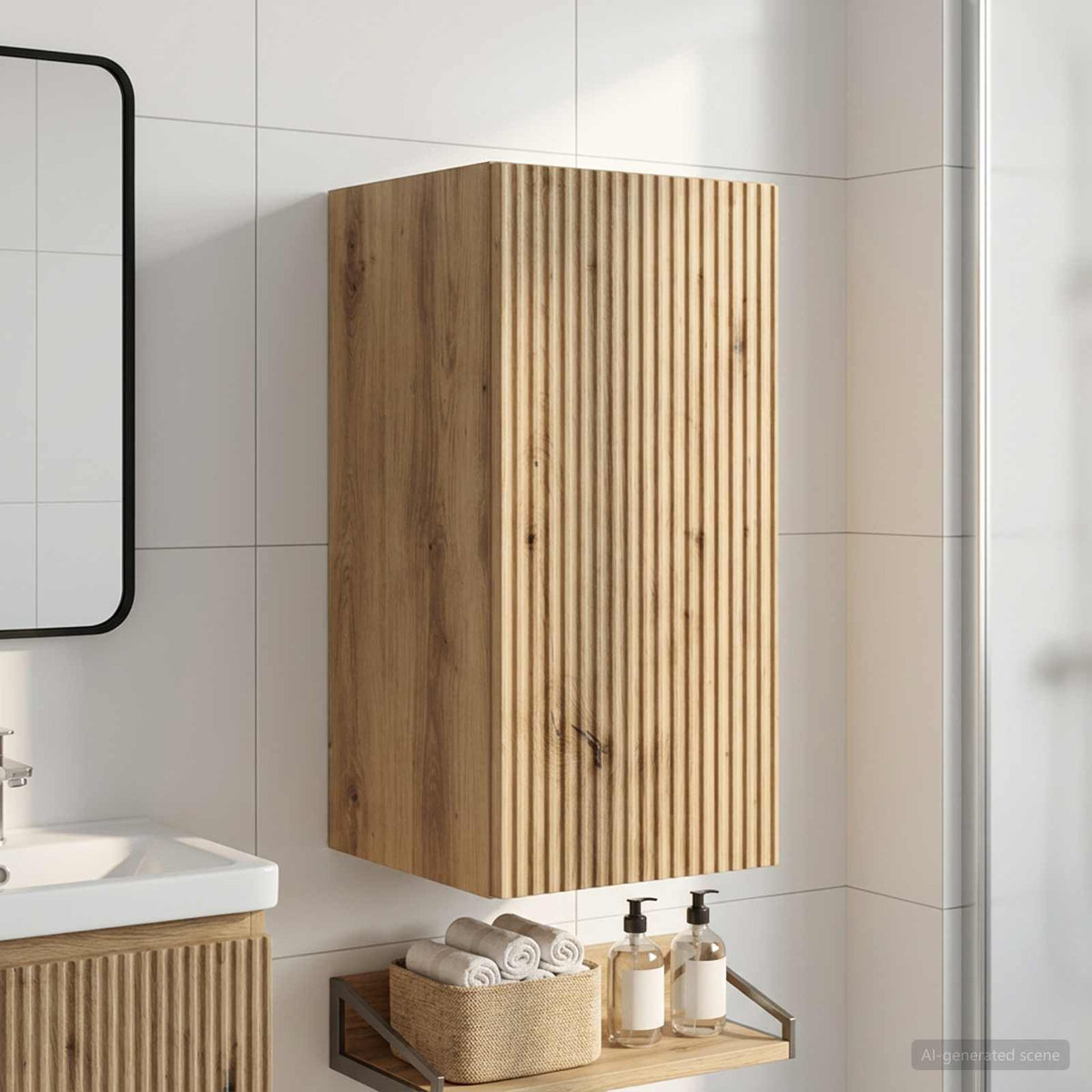 Vidaxl badkamer wandkast arnhem artisanaal eiken 30 x 31 x 59 cm