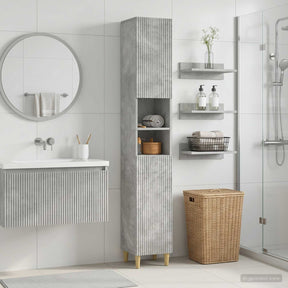 Vidaxl badkamerkast met open plank arnhem betongrijs 30 x 31 x 190 cm
