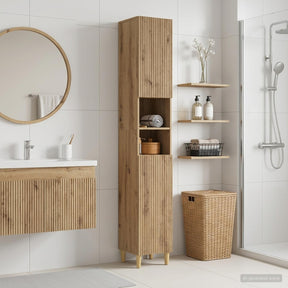 Vidaxl badkamerkast met open plank arnhem artisanaal eiken