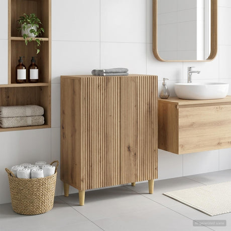 Vidaxl badkamer opbergkast arnhem artisanaal eiken 59,5 x 31 x 80 cm