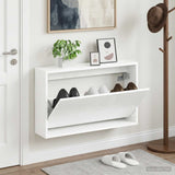 Vidaxl wandgemonteerde schoenkast arnhem 71 x 17 x 43 cm bewerkt hout